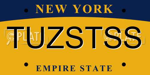 TUZSTSS New York License Plate