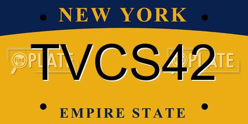 TVCS42 New York License Plate
