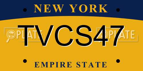 TVCS47 New York License Plate