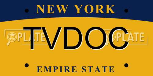 TVDOC New York License Plate