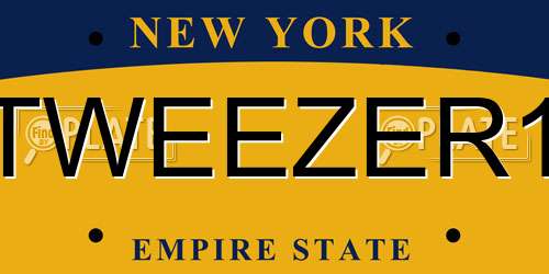 TWEEZER1 New York License Plate
