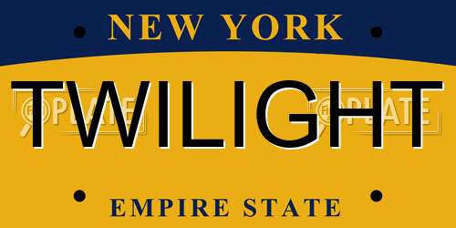 TWILIGHT New York License Plate
