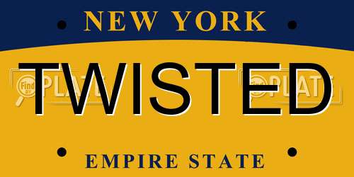 TWISTED New York License Plate
