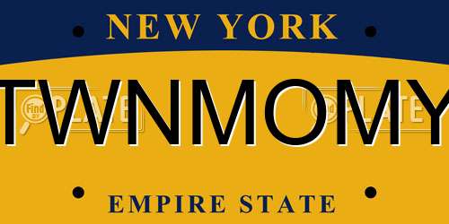 TWNMOMY New York License Plate