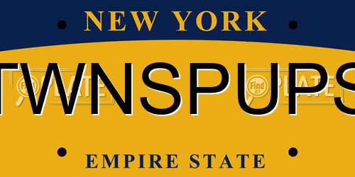 TWNSPUPS New York License Plate