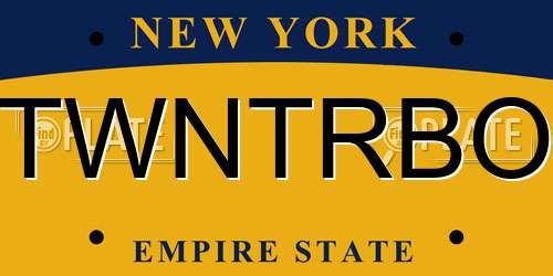 TWNTRBO New York License Plate