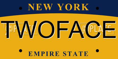 TWOFACE New York License Plate