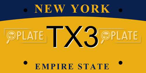 TX3 New York License Plate