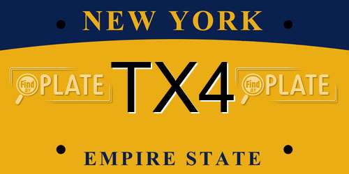 TX4 New York License Plate