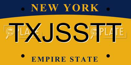 TXJSSTT New York License Plate