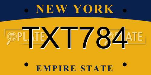 TXT784 New York License Plate