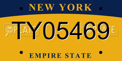 TY05469 New York License Plate