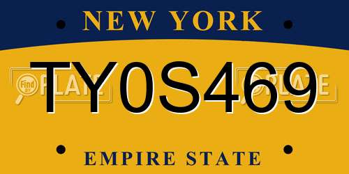 TY0S469 New York License Plate