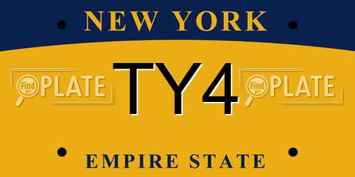 TY4 New York License Plate