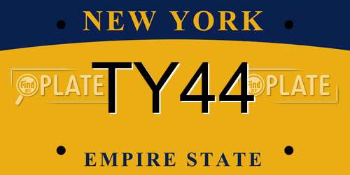 TY44 New York License Plate