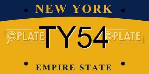 TY54 New York License Plate