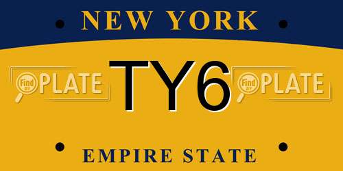 TY6 New York License Plate