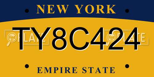 TY8C424 New York License Plate