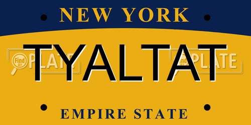 TYALTAT New York License Plate