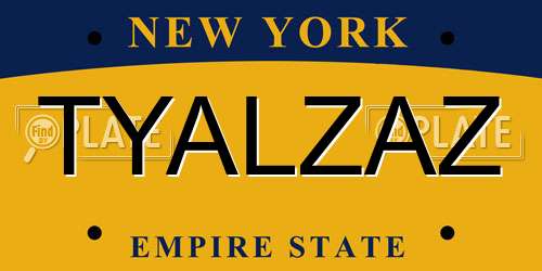 TYALZAZ New York License Plate