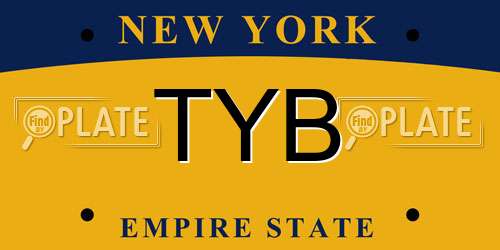 TYB New York License Plate