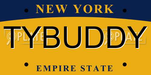 TYBUDDY New York License Plate