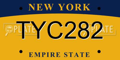 TYC282 New York License Plate