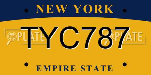 TYC787 New York License Plate