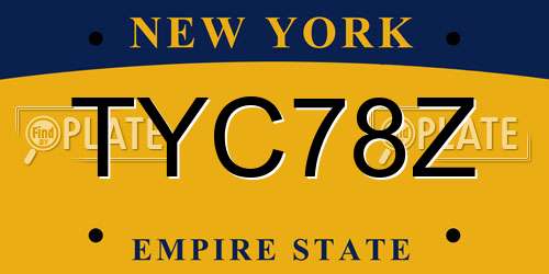 TYC78Z New York License Plate