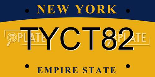 TYCT82 New York License Plate