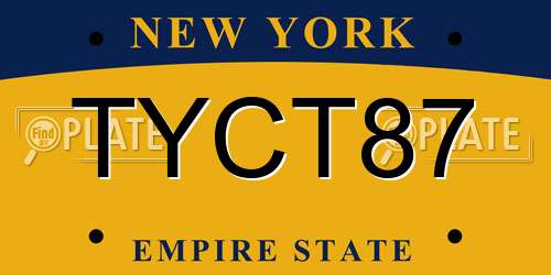 TYCT87 New York License Plate