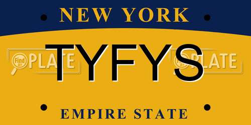 TYFYS New York License Plate