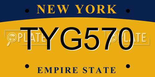TYG570 New York License Plate