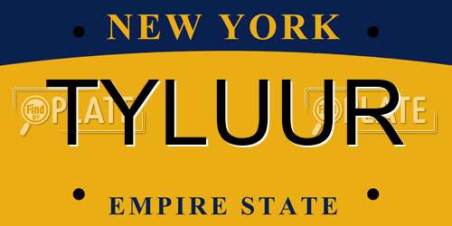 TYLUUR New York License Plate