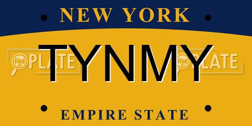 TYNMY New York License Plate