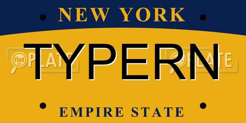 TYPERN New York License Plate