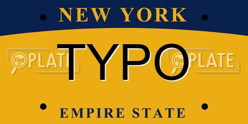 TYPO New York License Plate