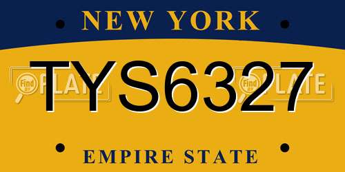TYS6327 New York License Plate