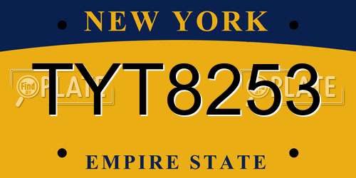 TYT8253 New York License Plate