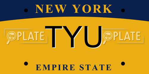 TYU New York License Plate