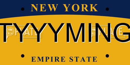 TYYYMING New York License Plate