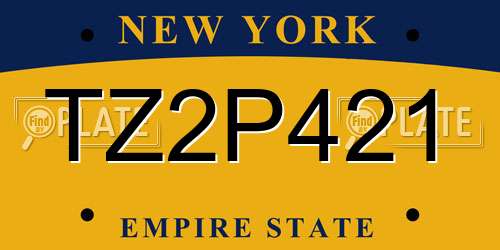 TZ2P421 New York License Plate