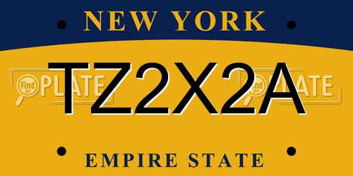 TZ2X2A New York License Plate