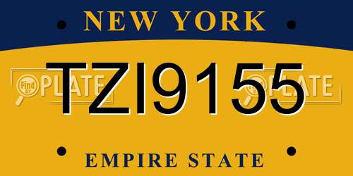 TZI9155 New York License Plate