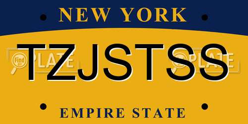 TZJSTSS New York License Plate