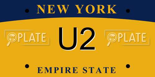 U2 New York License Plate