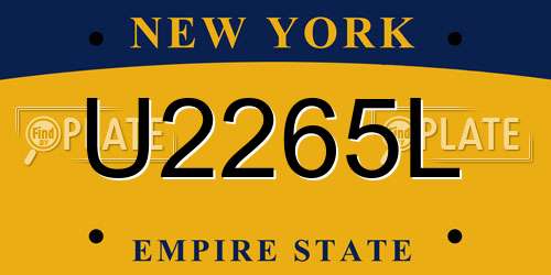 U2265L New York License Plate