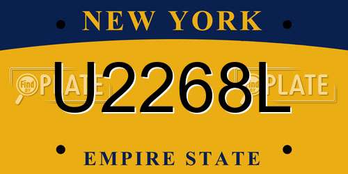 U2268L New York License Plate