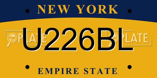 U226BL New York License Plate