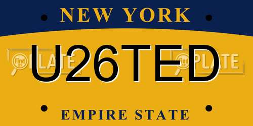 U26TED New York License Plate